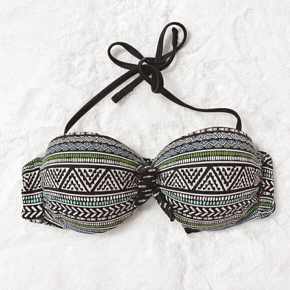 la Vie En Rose Aztec Bandeau Bikini Swim Top Sz M - Picture 1 of 8